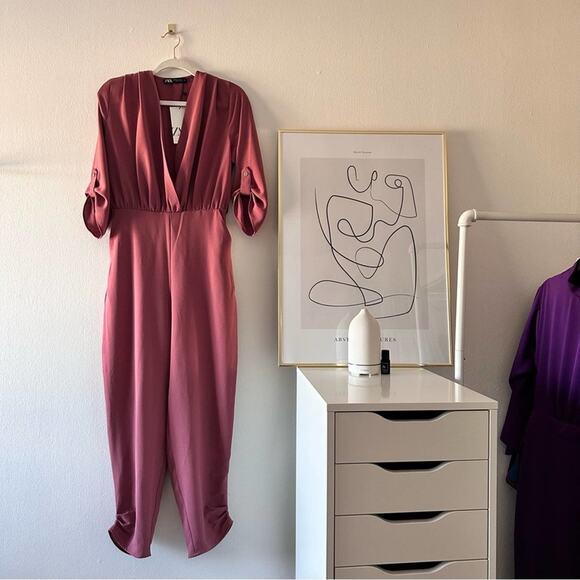 NWT ZARA BELTED WRAP JUMPSUIT - Picture 15 of 15